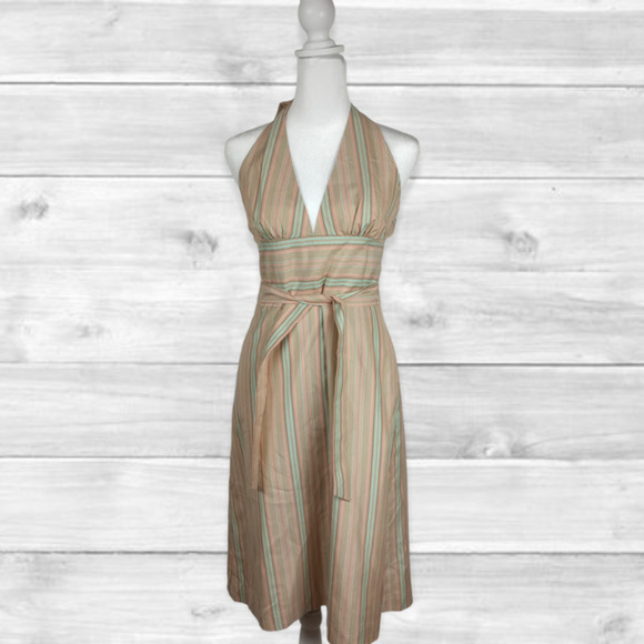 TOMMY Bahama Silk Tie Neck Dress 2 Women's Multicolored Lined Zip Back Size 2 - Picture 2 of 8